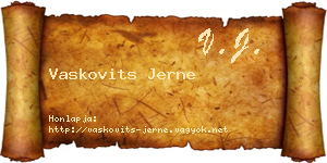 Vaskovits Jerne névjegykártya